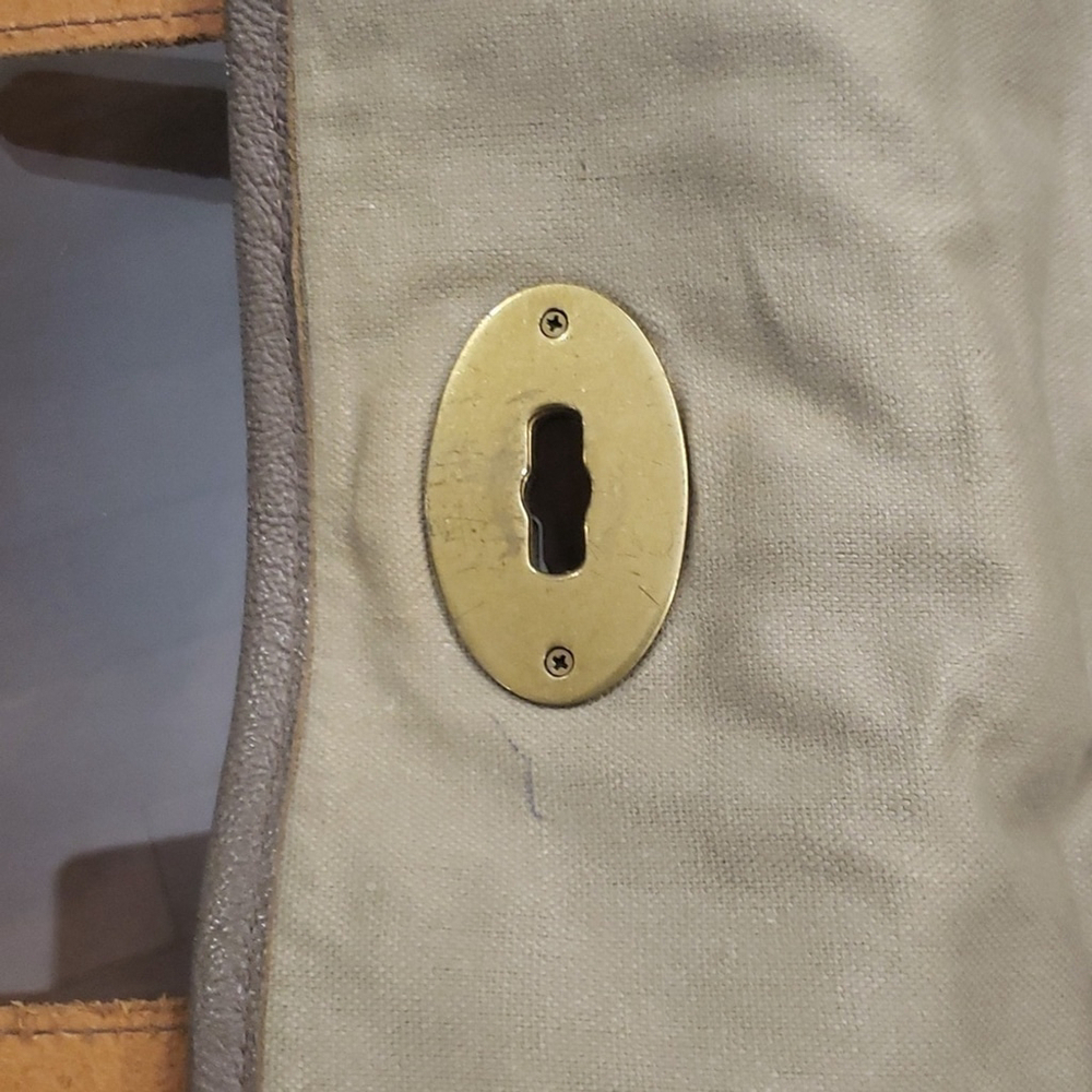 FOSSIL WOMEN'S LEATHER CROSSBODY GRAY CLASSIC FLAP CLOSURE BAG - Picture 11 of 13